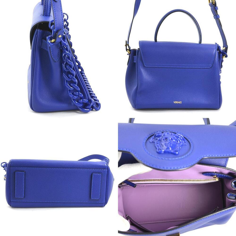 Versace 2way Shoulder Bag Medusa leather blue